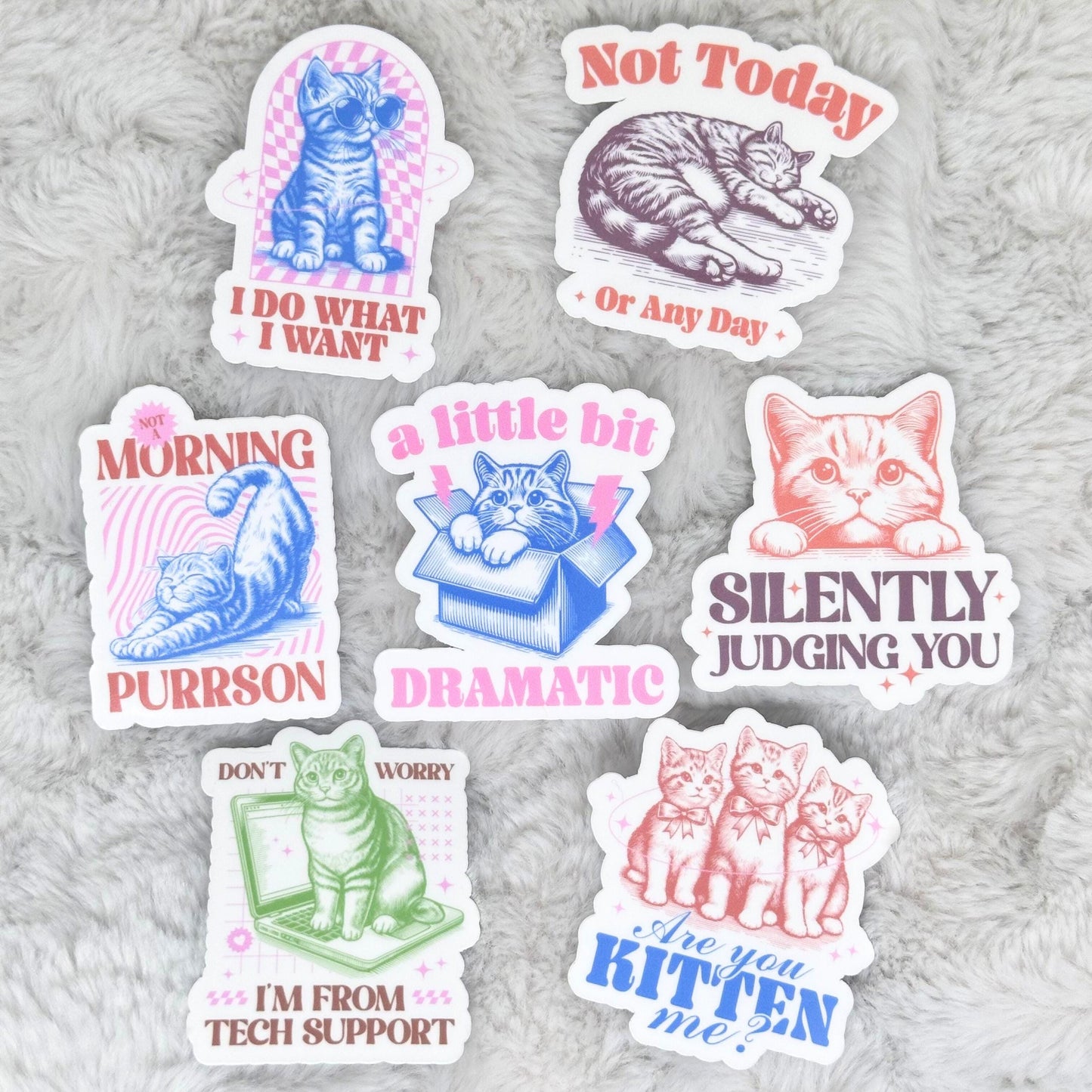 Funny Antisocial Sarcastic Cat Sticker Pack