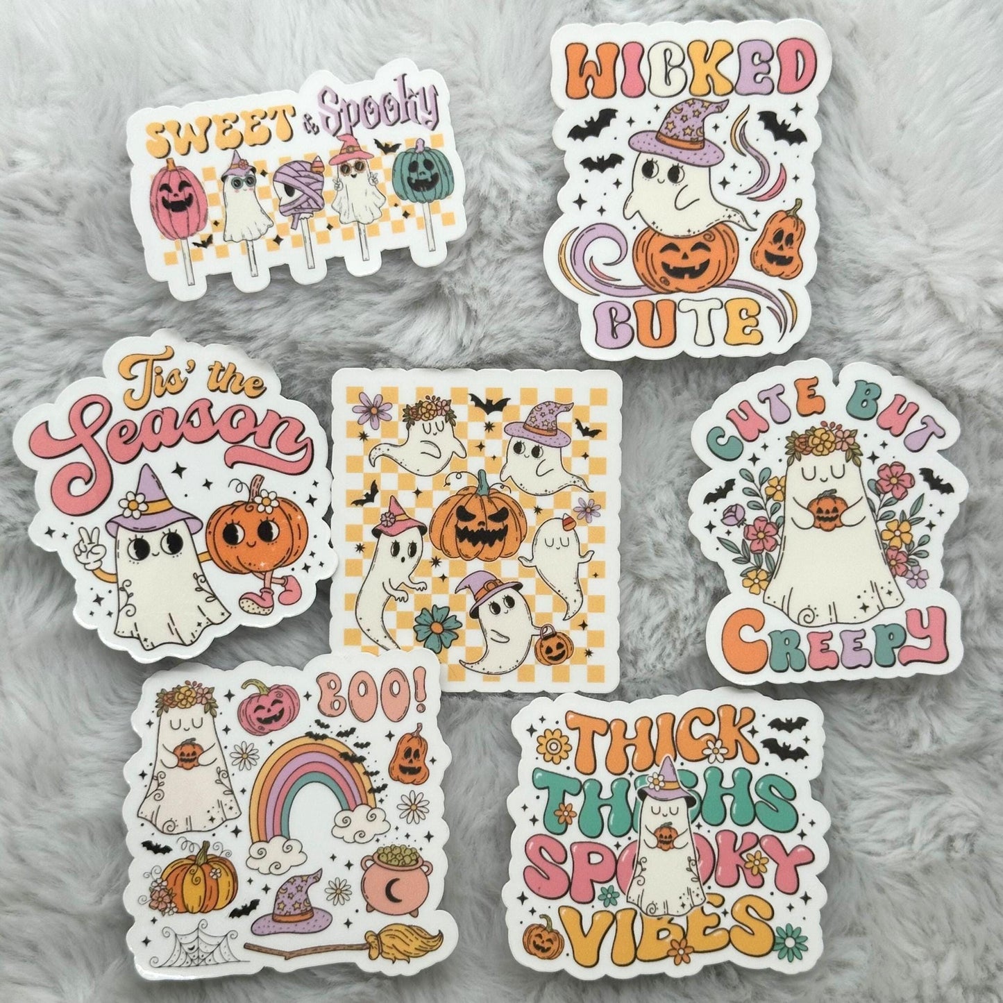 Thick Thighs Spooky Vibes Halloween Sticker Pack