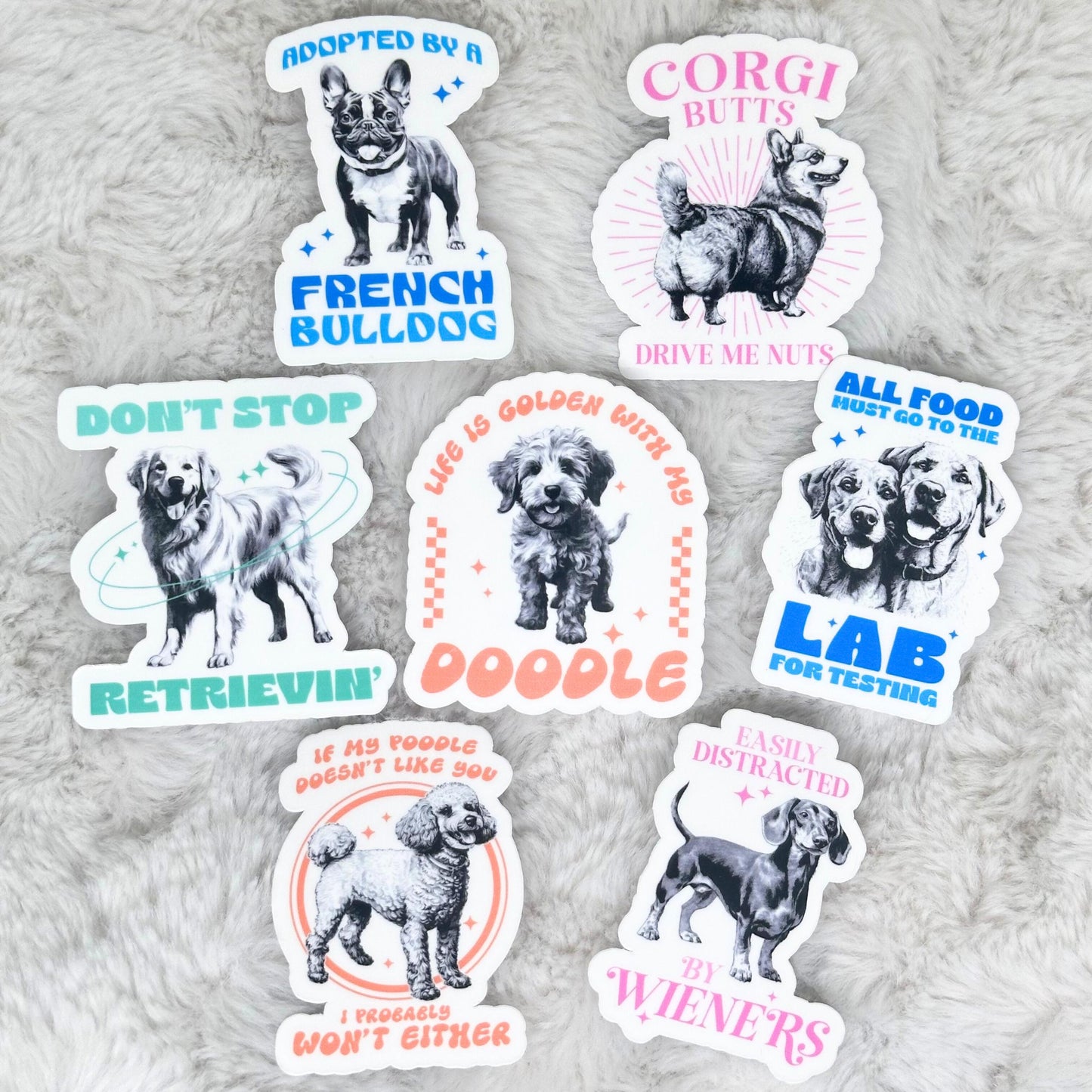 Funny Dog Breed Puns Sticker Pack