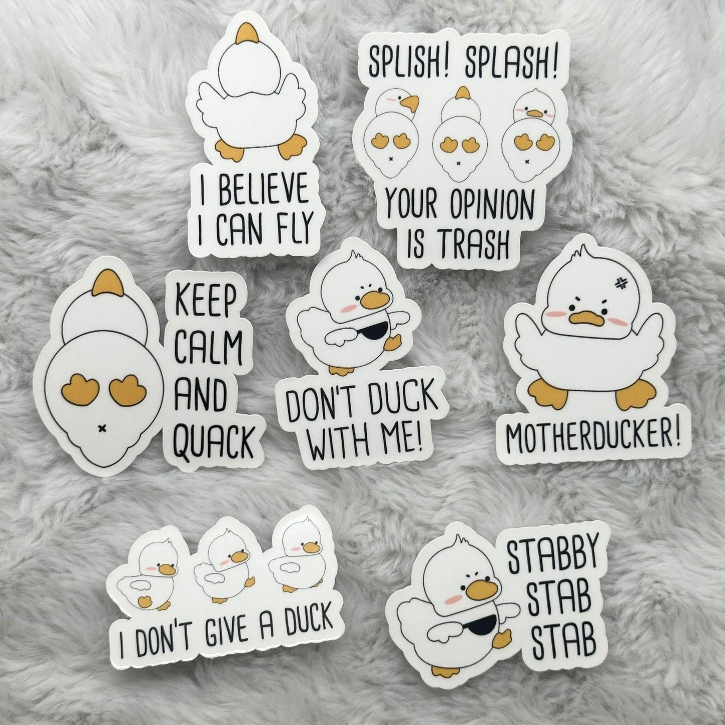 Funny Aggressive Duck Puns Sticker Pack