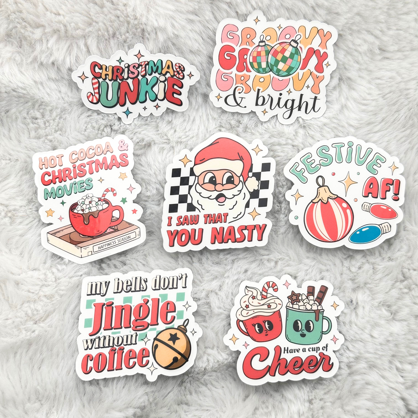 Christmas Junkie Groovy Sticker Pack