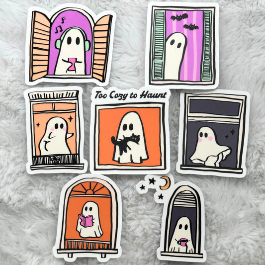 Window Ghosts Halloween Sticker Pack
