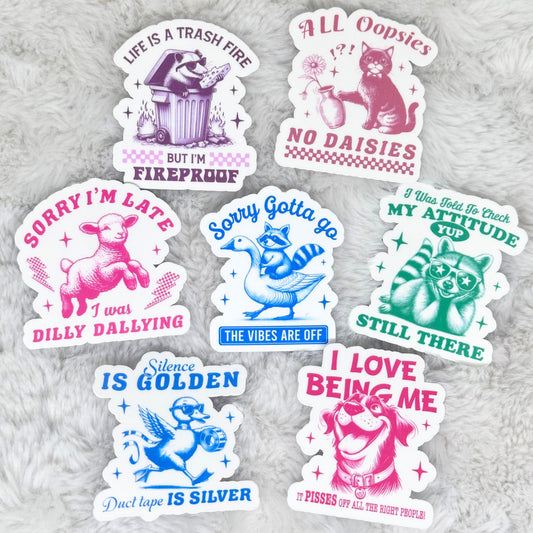 Funny Sarcastic Animals Sticker Pack