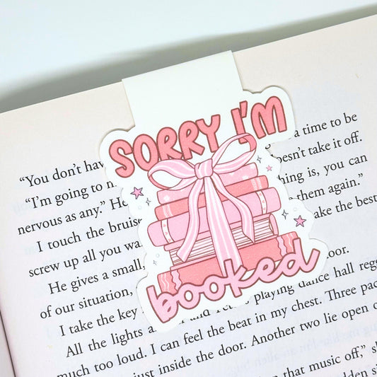 Sorry I'm Booked Magnetic Bookmark Double Sided Reading Gifts Book Lovers