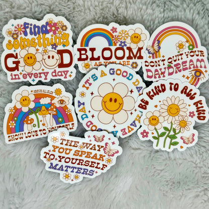 Bloom As You Are Mental Health Sticker Pack