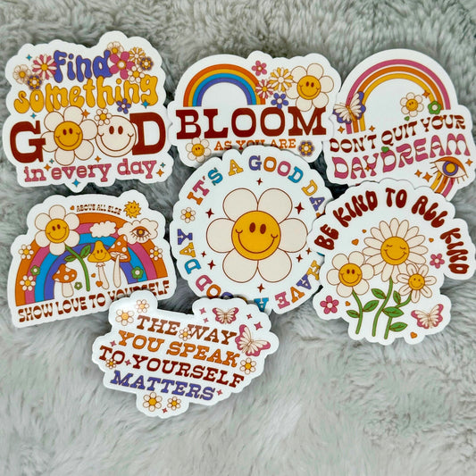 Bloom As You Are Mental Health Sticker Pack