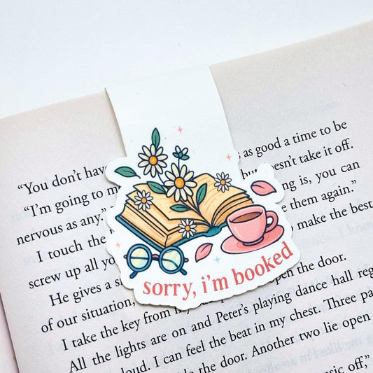 Sorry I'm Booked Cozy Magnetic Bookmark Double Sided Reading Gifts Book Lovers