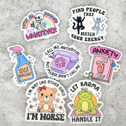 Antisocial Introvert Mental Health Sticker Pack