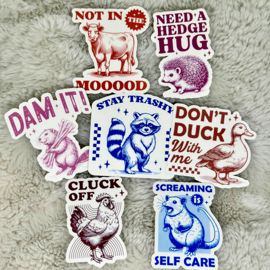 Sarcastic Animal Puns Sticker Pack