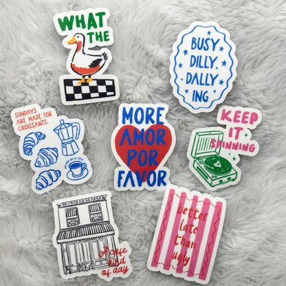 Cute Minimalist Girl Vibes Sticker Pack