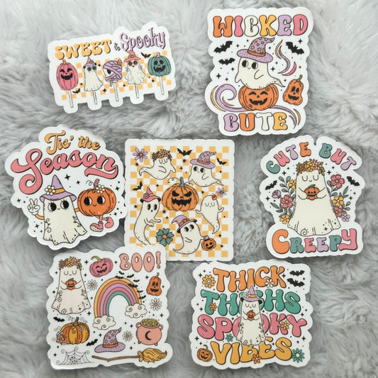 Thick Thighs Spooky Vibes Halloween Sticker Pack