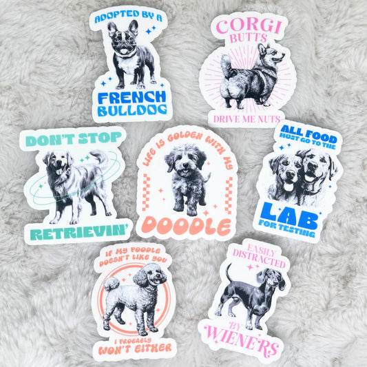 Funny Dog Breed Puns Sticker Pack