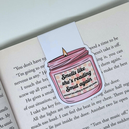 Smells Like She's Reading Smut Again Candle Magnetic Bookmark Double Sided Reading Gifts Book Lovers