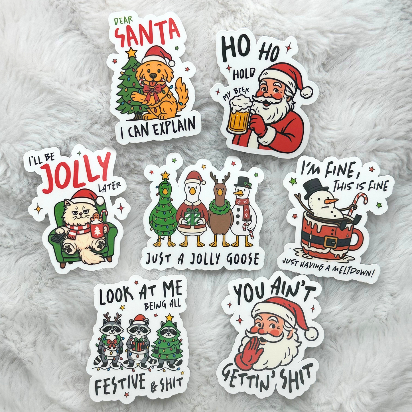 Christmas Funny Sarcasm Sticker Pack
