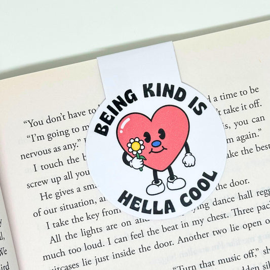Being Kind is Hella Cool Magnetic Bookmark Double Sided Reading Gifts Book Lovers