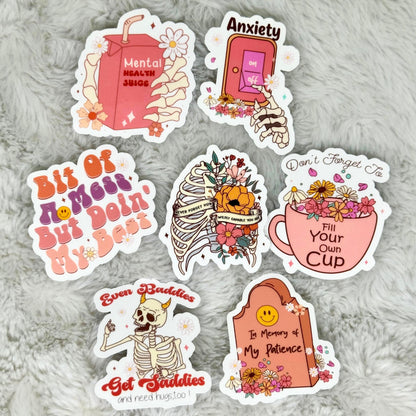 Even Baddies Get Saddies Mental Health Sticker Pack