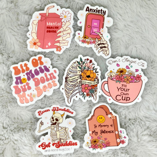 Even Baddies Get Saddies Mental Health Sticker Pack