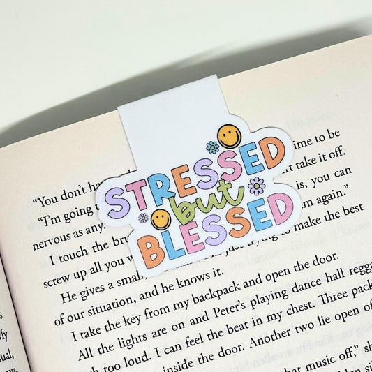 Stressed But Blessed Magnetic Bookmark Double Sided Reading Gifts Book Lovers