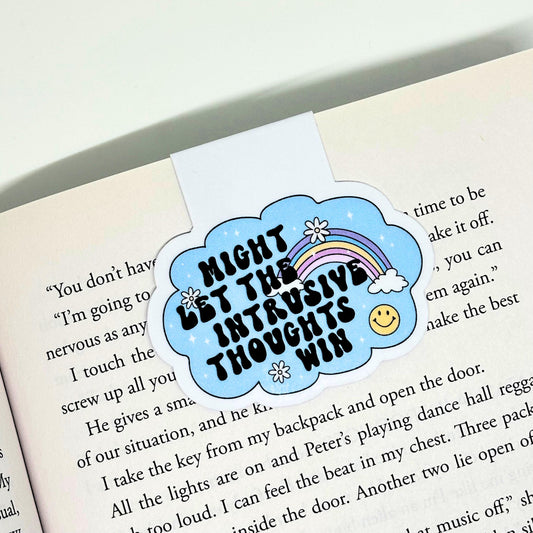 Might Let Intrusive Thoughts Win Magnetic Bookmark Double Sided Reading Gifts Book Lovers